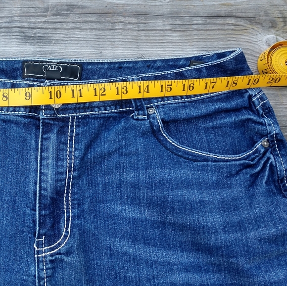Cato Jean shorts blue bling 4 Pockets zip size 18 - Picture 9 of 9